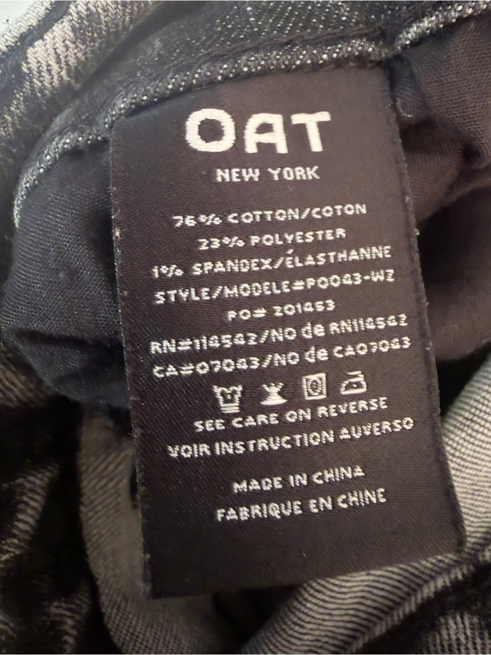 Oat New York Acid Washed Black Wide Leg Jeans Women’s 29 - Picture 7 of 7
